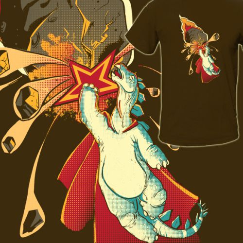 手繪恐龍創意t恤衫圖案設計圖