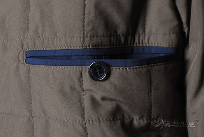 商務男士棉服里兜細節圖